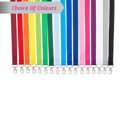 Plain Coloured Lanyard | 2cm Wide | 10 Pack